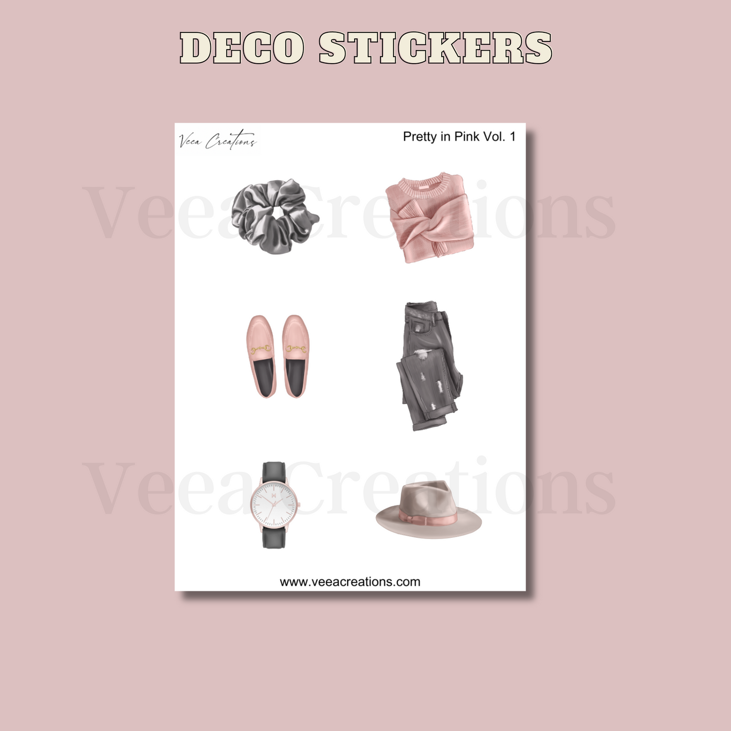 Pretty in Pink Deco Stickers