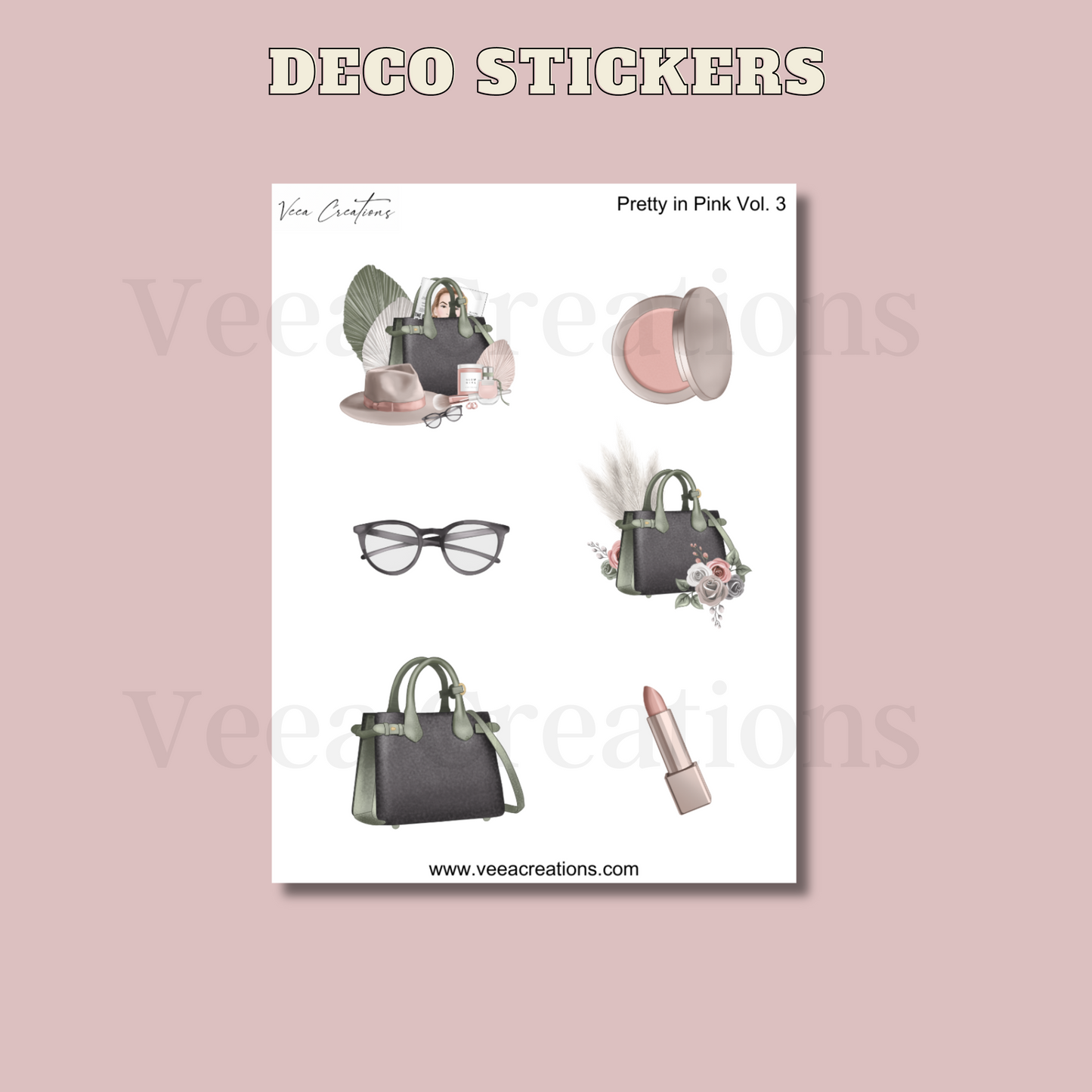 Pretty in Pink Deco Stickers