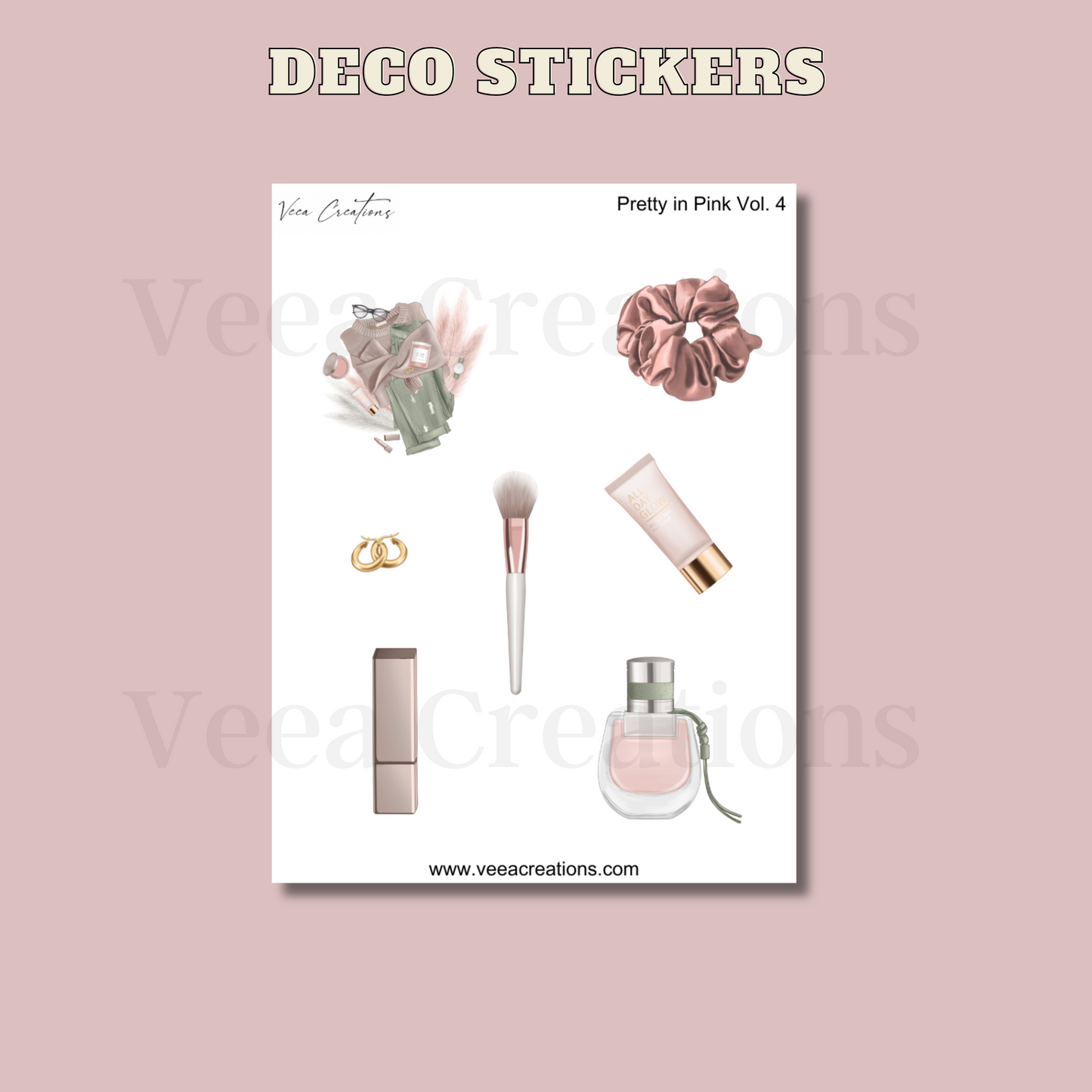 Pretty in Pink Deco Stickers