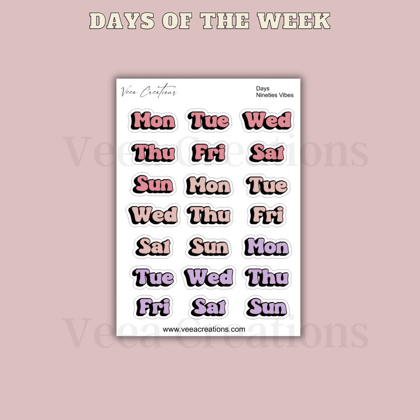 New! Days of the Week