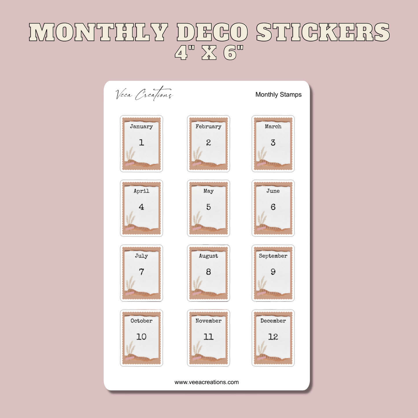 Monthly Stamps Deco Stickers