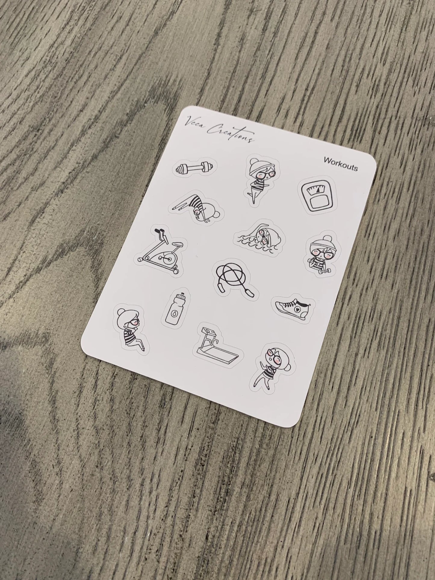 Minimal Deco Stickers - Workouts