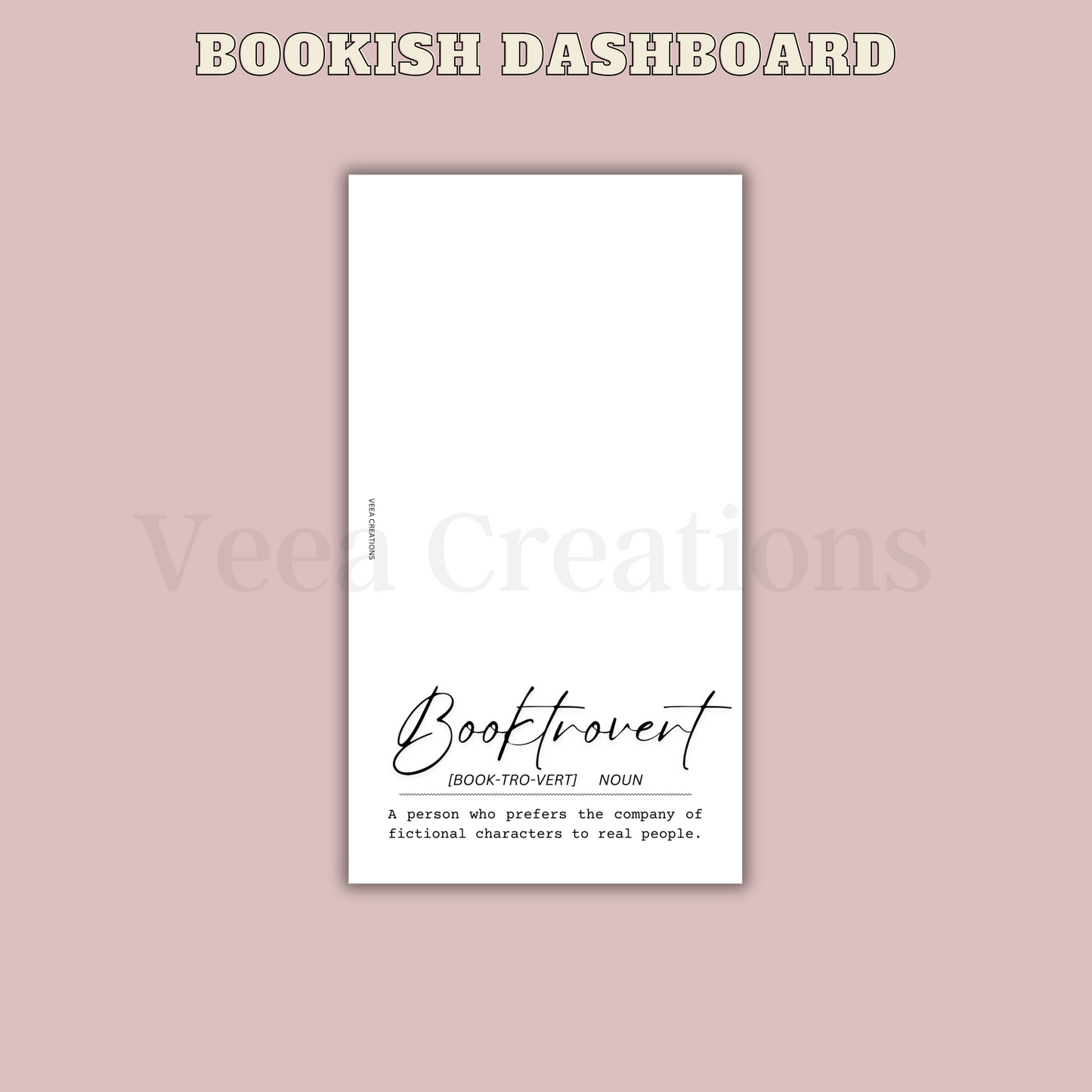 NEW! Booktrovert Dashboard - (Unpunched)