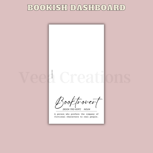 NEW! Booktrovert Dashboard - (Unpunched)