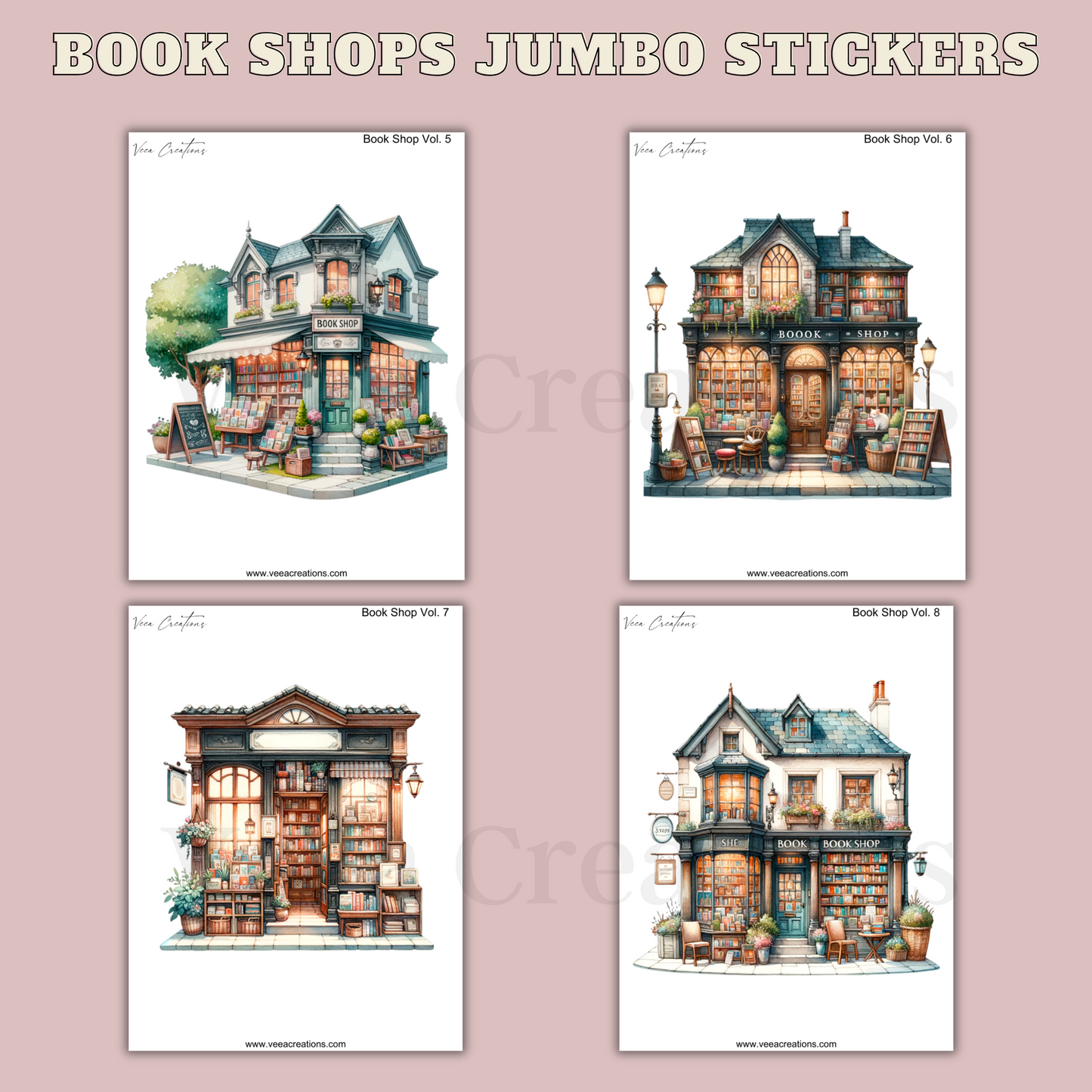 NEW! Book Shop - Jumbo Stickers