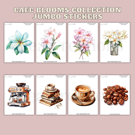 New! Cafe Blooms Jumbo Stickers