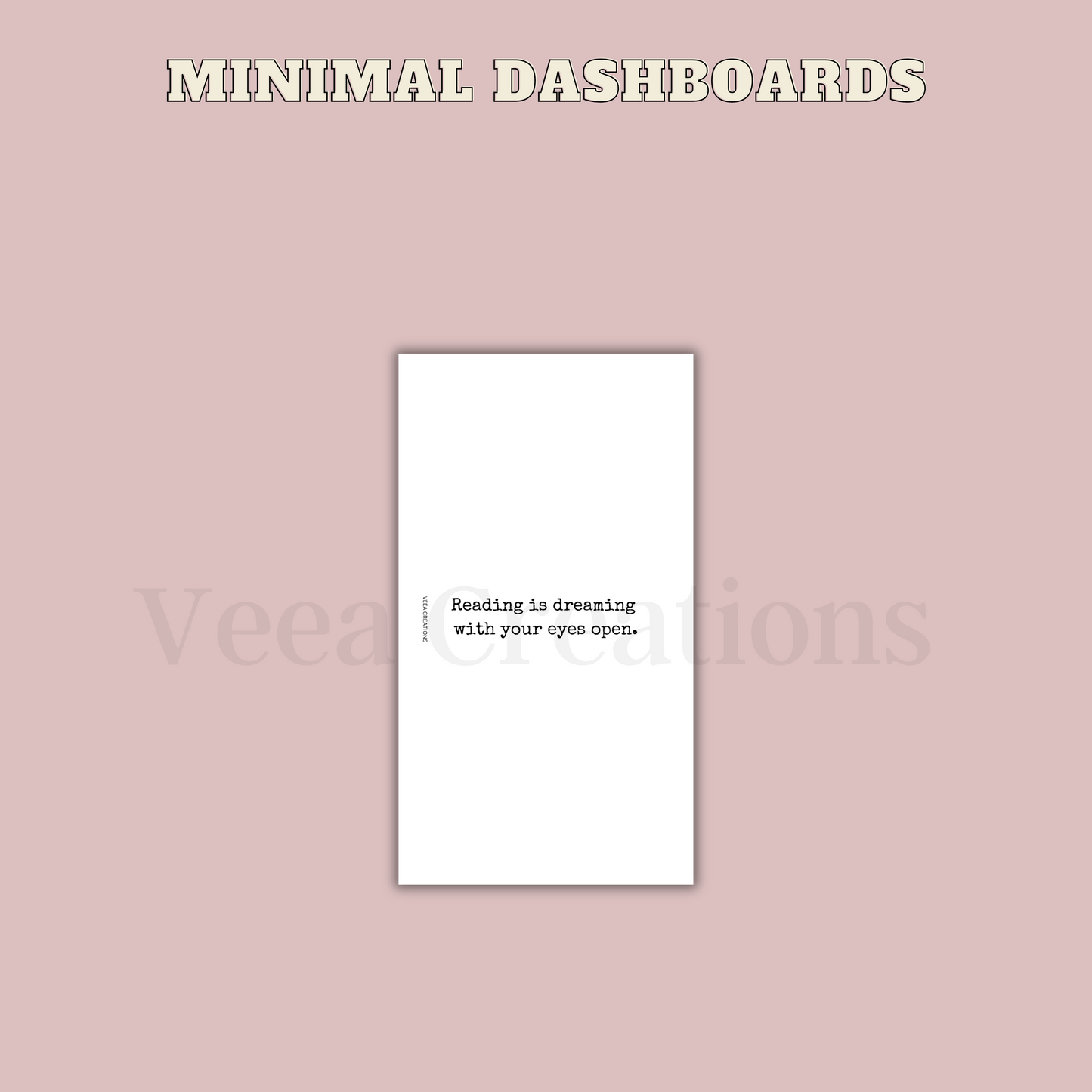 NEW! Bookish Dashboard - Vellum (Unpunched)