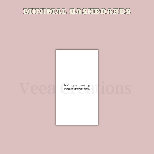 NEW! Bookish Dashboard - Vellum (Unpunched)