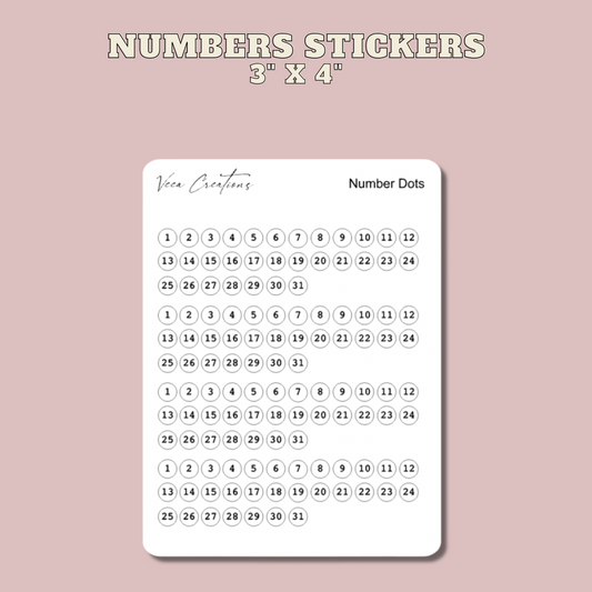 Dot Numbers Stickers