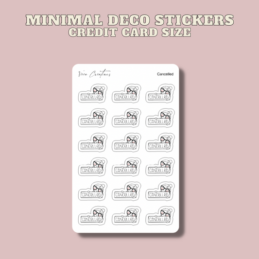 Minimal Cancelled Stickers