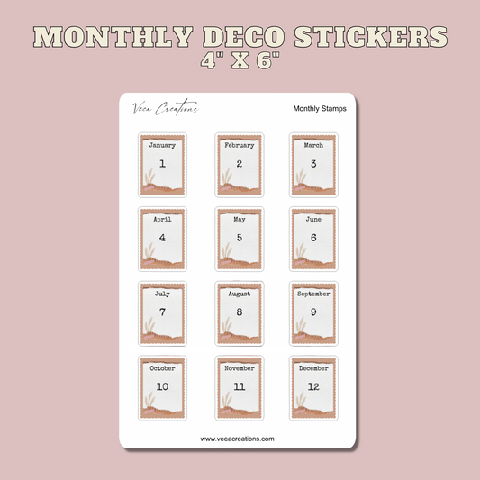 Monthly Stamps Deco Stickers