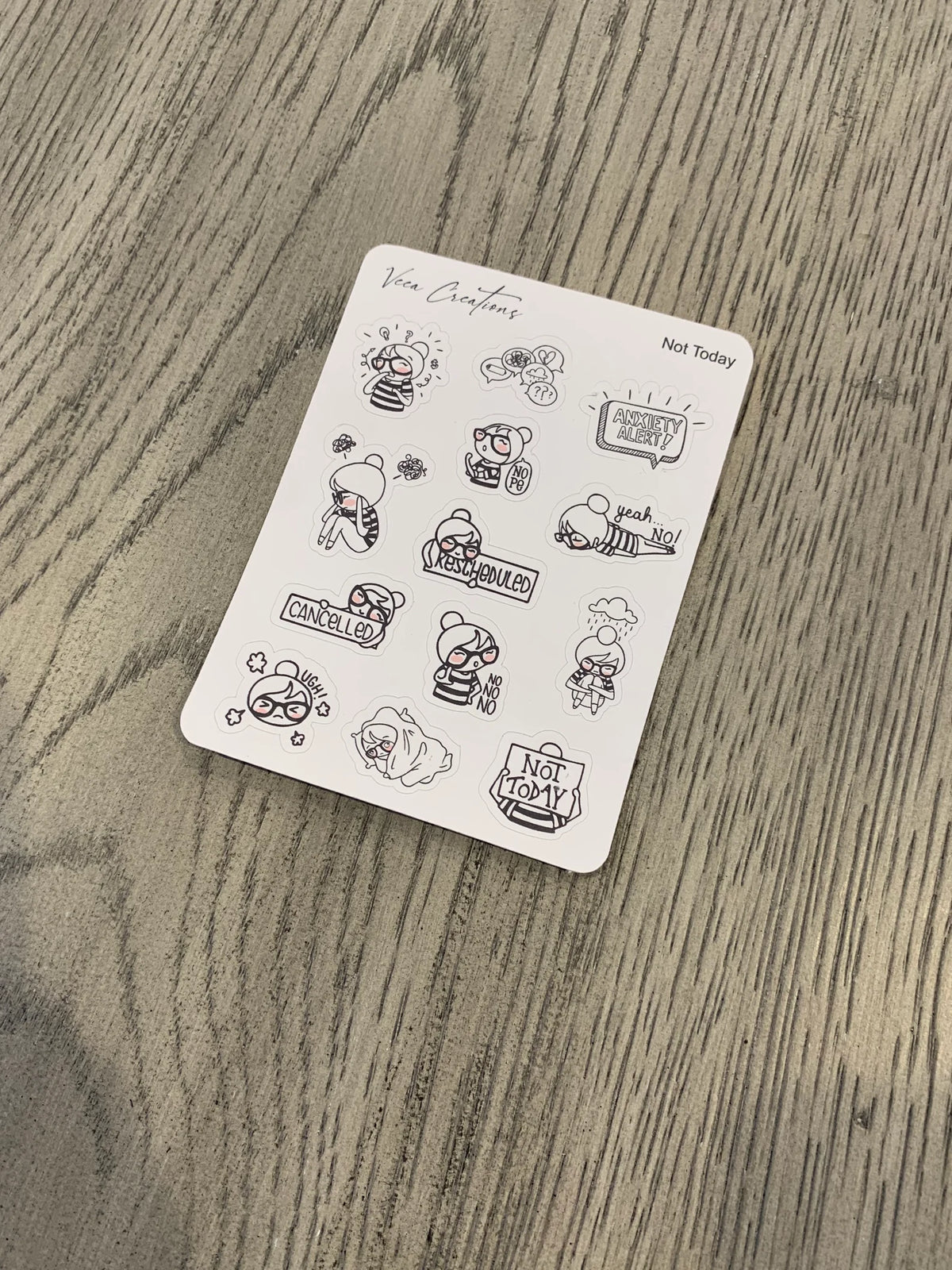 Not Current Sticker Minimal Deco Stickers - Not Today – Veea Creations