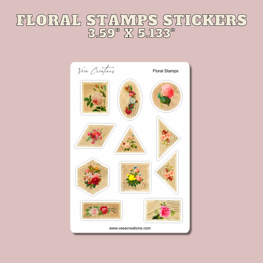 Deco Floral Stamps Stickers