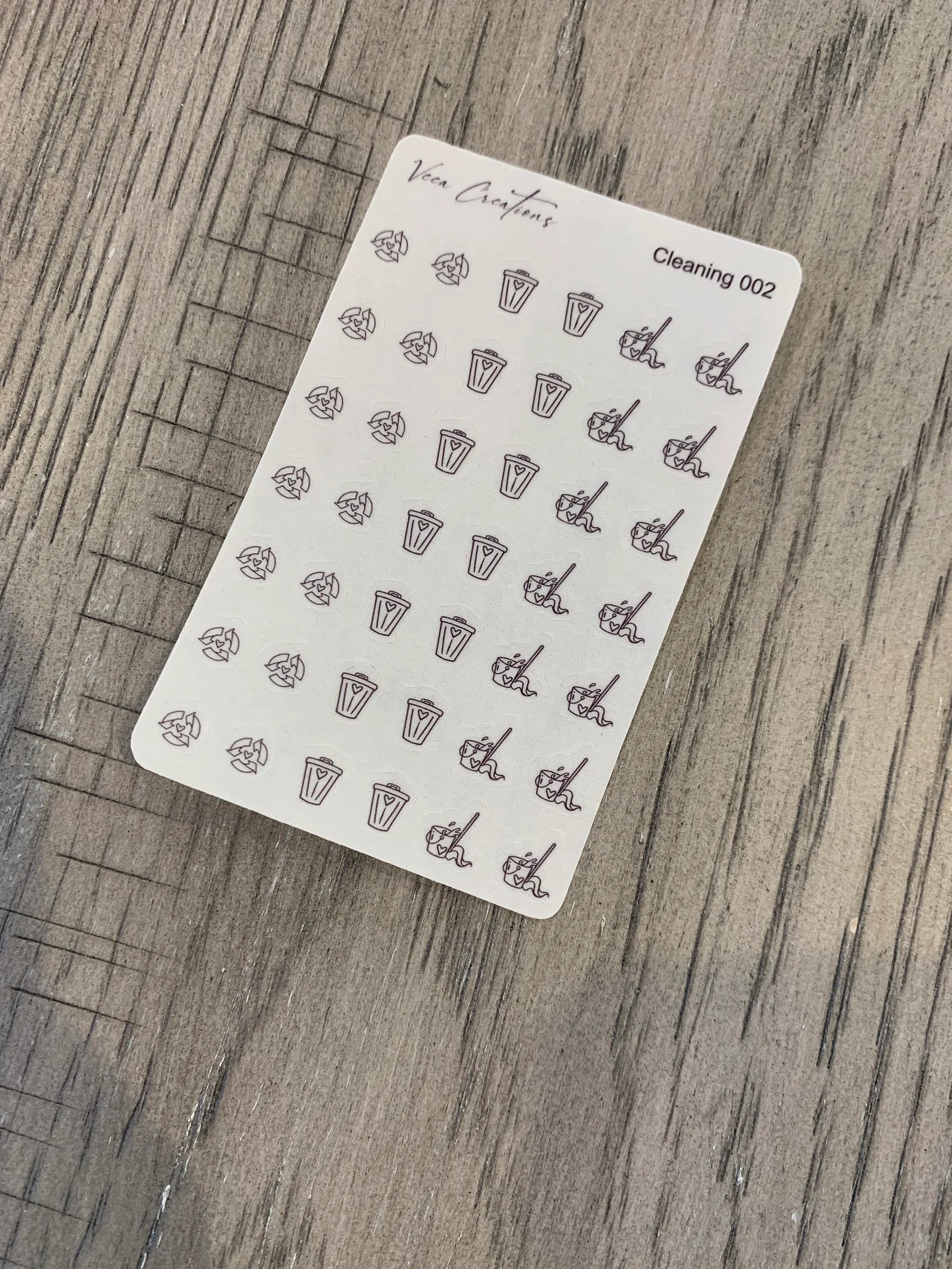 Cleaning Icon Stickers - Mop/Trash/Recycle – Veea Creations